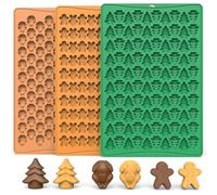 3Pcs Christmas Candy Molds 100 Cavity Silicone Safe Christmas Chocolate Molds Non-Stick Ideal for Cookies Candies Pet Snacks