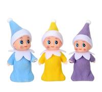 3pcs Christmas Elf Baby Mini Dolls,Christmas Baby Elves Twins Cute Little Elfs,Naughty Tiny Baby Elf Doll Novelty Toys Christmas Tradition Small Dolls for Girls Boys Kids Gift Xmas Stocking Stuffers