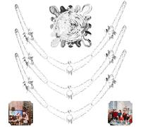 3Pcs Christmas Foil Garlands, Silver Hanging Decorations for Christmas, New Year, Birthday, Wedding, Valentine's Day Party Supplies