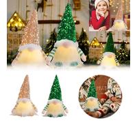 3PCS Christmas Glow Plush Gnome Decoration Swedish Santa Claus Home Tabletop Ornament Glitter Hat Crafts Interior Holiday Decoration Gunk Dwarf Christmas Elf Lighting