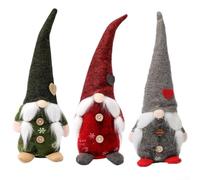 3Pcs Christmas Gnomes Plush Doll Ornaments for Seasonal Holiday Tabletop and Mantel Displays with Handcrafted and Faceless Features