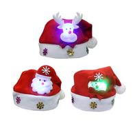 3Pcs Christmas LED Light Up Hat, Xmas Beanie Knitted Hat Unisex Funny Christmas Hats Adult Novelty New Year Party Hats, Knitted Light Up Hat