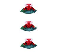 3pcs Christmas Pet Dress for Dog and Cat Plush Red Tree Style M | Glitter Sequin Holiday Look, Green Mesh Double Layer, Winter Party Wear, for Family Events and Outdoor Gatherings