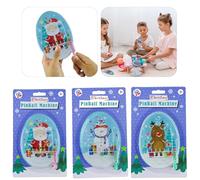 3Pcs Christmas Pinball Machines 15cm, Santa Snowman Reindeer Handheld Pinball Toys, Plastic Arcade Game for Kids 3+ Years, Stocking Fillers, Xmas Party Bag Favors