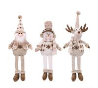 3Pcs Christmas Plush Toy Set, With Reindeer Santa And Snowman, Soft Hanging Ornaments For Christmas Tree,Home,Holiday, Party