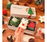 3PCS Christmas Scented Candle Gift Set - Elk, Tree, Gingerbread Man, Glove Shaped Aromatherapy Christmas Candles, Handmade Candle Xmas Scented Candles Natural Soy Wax, Xmas Tealight Ornaments (C)