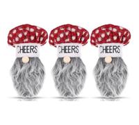 3pcs Christmas Season Wine Bottle Cover Cloth Sleeve for Party Decor | Red Cloth, Fits Most Wine Bottles, Lovely Design, Dining Table Centerpiece, Gift Dressing