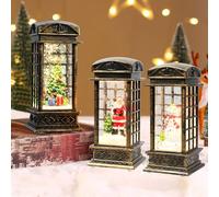 3Pcs Christmas Snow Globe Lantern, Battery Operated Christmas Lantern, Santa Claus Lighted Holiday Party Gifts and Decorations for Girls Girlfriend Women (Bronze)