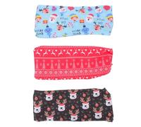 3pcs Christmas Sports Headbands Xmas Headband for Girls Women | Polyester Stretch Design, Breathable Comfort, Keeps Hair off Face, Party Wear, Festive Style