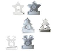 3Pcs Christmas Themed Pendant Silicone Molds with Hole for Epoxy Resin Money Holder Christmas Decoration Star Money Pendant