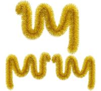 3Pcs Christmas Tinsel Multiple Variation 2M/15M | Shiny Metallic Gold Tinsel Garland for Xmas Tree & Home Décor | Sparkling Christmas Decorations for Indoor & Outdoor Holiday & New Year Celebrations