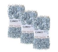 3Pcs Christmas Tinsel Multiple Variation 2M/15M | Shiny Metallic Silver Tinsel Garland for Xmas Tree & Home Décor | Sparkling Christmas Decorations for Indoor & Outdoor Holiday & New Year Celebrations