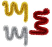 3Pcs Christmas Tinsel Multiple Variation 2M/15M | Shiny Mix Metallic Tinsel Garland for Xmas Tree & Home Décor | Sparkling Christmas Decorations for Indoor &Outdoor Holiday & New Year Celebrations.