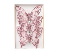 3Pcs Christmas Tree Ornaments, Glitter Butterfly Christmas Tree Decorations Christmas Glitter Butterfly Ornament Hollow Out Butterfly for Wedding Party Xmas Christmas(A)