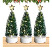 3pcs Christmas Tree Table Decoration, Miniature Christmas Trees Light Up, Artificial Christmas Tree Tabletop Ornaments, Small Christmas Supplies Warm Home Decor