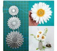 3pcs Chrysanthemum Flower Metal Die Cuts,Spring Daisy Flower Leaf Cutting Dies Cut Stencils DIY Scrapbooking Decorative Embossing Paper Party Wedding Card Making