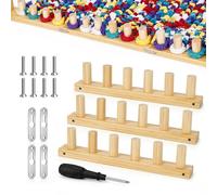 3Pcs Chunky Blanket Loom Kit: 90cm/35in Wooden Chunky Knitting Blanket Loom Portable Hand Knitting Looms with Screwdriver & Assembly Tools for Beginners Craft Enthusiasts