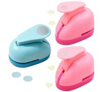 3Pcs Circle Punch, Craft Punch Set for Scrapbooking and Greeting Cards, Three Embossing Tools with Heart, Circle and Cherry Blossom Designs