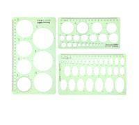 3Pcs Circle Stencil, Circle Template for Drawing, Drafting & Painting, Geometric Ruler for School, Office & Art Supplies