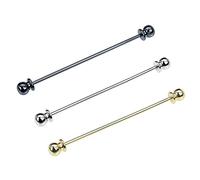 3PCS Classic Ball Head Brass Shirt Collar Bar Tie Pins Set for Men Wedding Business with Gift Box, Metal, Crystal