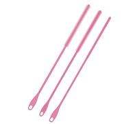 3pcs Cleaner Brush, 9.45 Inch Extra Long Silicone Straw Brush 6/8/10 mm Reusable Water Bottle Straw Cleaner Crevice Brush Pipe Cleaners Kitchen Cleaning Tool (Pink)