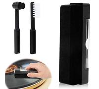 3pcs Cleaning Kit for Vinyl Records, Vinyl Record Cleaner Kit with Soft Velvet Record Brush, Stylus Brush and Record Dust Cleaner (Black)