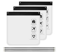 3pcs Clear Airport Security Liquids Bags with Lanyard 20X20 cm TSA Approved Travel Toiletry Makeup Bags Waterproof Liquids Wash Bags for Women Men Travel Accessories Holiday Essentials