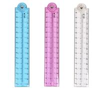 3PCS Clear Folding Ruler 30cm Flexible Foldable Rulers 15cm Transparent Straight Ruler Shatterproof Plastic Geometric Rulers for School Kids Office