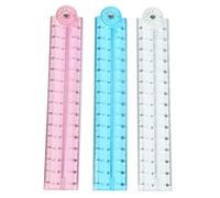 3PCS Clear Folding Ruler 30cm Flexible Foldable Rulers 15cm Transparent Straight Ruler Shatterproof Plastic Geometric Rulers for School Kids Office