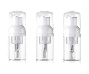 3PCS Clear Plastic Empty Mousse Foamer Pump Bottle Travel Liquid Foaming Containers Vial Dispenser Jar Pot For Cosmetic Facial Cleanser Shampoo Hand Shower Gel size 30ml/1oz