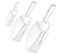 3Pcs Clear Plastic Ice Scoop Set, Small Acrylic Serving Scoops For Candy Buffet, Canisters, Dry Goods Multi-Purpose Kitchen Food Scoop For Coffee, Tea, Flour, Wedding Desserts