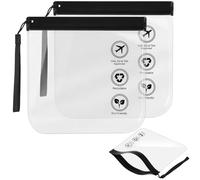 3PCS Clear Travel Toiletry Bags, GeeRic 20 * 20CM Makeup Bag TSA Approved Waterproof Liquid Pouch for Airport Durable Multifunctional Storage Sealed Bag for Passport Document Business Trip/Camping