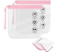 3PCS Clear Travel Toiletry Bags, GeeRic 20 * 20CM Makeup Bag TSA Approved Waterproof Liquid Pouch for Airport Durable Multifunctional Storage Sealed Bag for Passport Document Business Trip/Camping