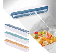 3Pcs Cling Film Dispenser and Cutter Plastic Kitchen Foil and Cling Film Wrap Dispenser Cutter Storage Reusable Tin Foil Dispenser and Cutter Safe Food Cling Film Holder for Home Kitchen, Restaurant