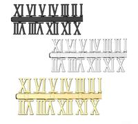 3pcs Clock Numerals Kit with Arabic and Roman Numbers for DIY Quartz Wall Clocks Replacement Parts in Black, Gold and Silver Plastic Materials(Roman Numerals)