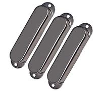 3pcs Closed Brass Single Coil Pickup Covers For Fender Strat Squier Electric Guitar Part (Black)