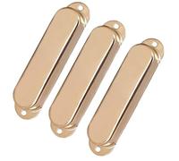 3pcs Closed Brass Single Coil Pickup Covers For Fender Strat Squier Electric Guitar Part (Gold)