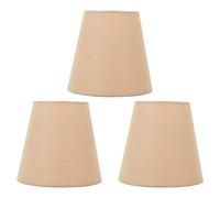 3pcs Cloth Fabric Lampshade, E14 Intervention Type Modern Fabric Table Lamp Dust Cover Soft Lighting Lamp Shades for Bedroom Bedside (Khaki)
