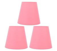 3pcs Cloth Fabric Lampshade Innovative E14 Intervention Type Modern Fabric Lampshade Dust Cover for Bedroom Bedside (Pink)