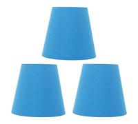 3pcs Cloth Fabric Lampshade Innovative E14 Intervention Type Modern Fabric Lampshade Dust Cover for Bedroom Bedside (Blue)