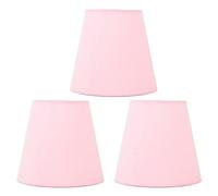 3pcs Cloth Fabric Lampshade Innovative E14 Intervention Type Modern Fabric Lampshade Dust Cover for Bedroom Bedside (Light Pink)