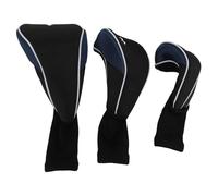 3PCS Club Head Covers for Driver and Fairway Woods, Universal Elastic Long Neck Headcovers Set, Protective Golf Club Headcover with Snug Fit for Men and Women Golfers (Blue)