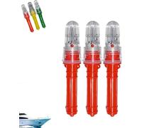 3Pcs Coast Guard Approved Marine Boat Flares Kit,Emergency Safety Kit for Boating,Visual Distress Signals at Sea,Waterproof Emergency Signals for Fishing Nets Buoys & Boats (Steady red Light)
