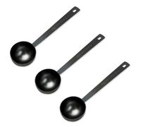 3Pcs Coffee Measuring Scoop Spoons, Stainless Steel Coffee Scoop, Long Handle Tablespoon for Measuring Coffee, Milk Powder, Fruit Powder, Tea, Sugar, Grains, Flour and Protein (Black)