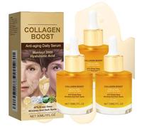 3PCS Collagen Boost - Collagen Serum For Face Serum, Hyperpigmentation Treatment, Serum Face With Collagen, Organic Aloe Vera, Vitamin C, No Greasy, Lighten Dark Spots,Anti Aging & Wrinkle