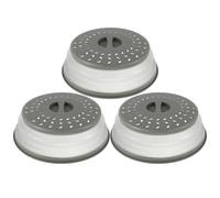 3pcs Collapsiable Microwave Plate Cover - 10.5 inch Microwave Ventilated Covers - Ideal for Cooking - Microwave Splatter Guard Colander Strainer - BPA Free - Dishwasher Safe (3pcs)