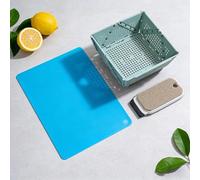 3Pcs Collapsible Colander Set, Foldable Kitchen Strainer, Space Saving Plastic Pasta & Veggie Drainer, New Home Essentials & Kitchen Gadgets for Small Spaces