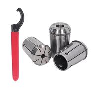 3Pcs Collet Chuck Set with Wrench, Spring Steel OZ25, Install, Durably, for Milling Machine, Includes 1/2 1/4 1/8 Collets