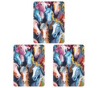 3PCS Colorful Cartoon Horses Car Air Freshener Hanging Scented Cards Cute Gray Car Fresheners Long Lasting New Cars Scents for Women Men Natural Air Freshener with Lanyard Automotive Freshies