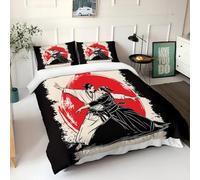 3Pcs Colorful Duvet Cover Japanese Jiu-Jitsu Printed Quilt Covers Bedset Single Bedding With 2 Pillowcases Easy care 53" x 79" (135 x 200 cm) Duvet Cover Set, Soft & Cosy Bedding Set